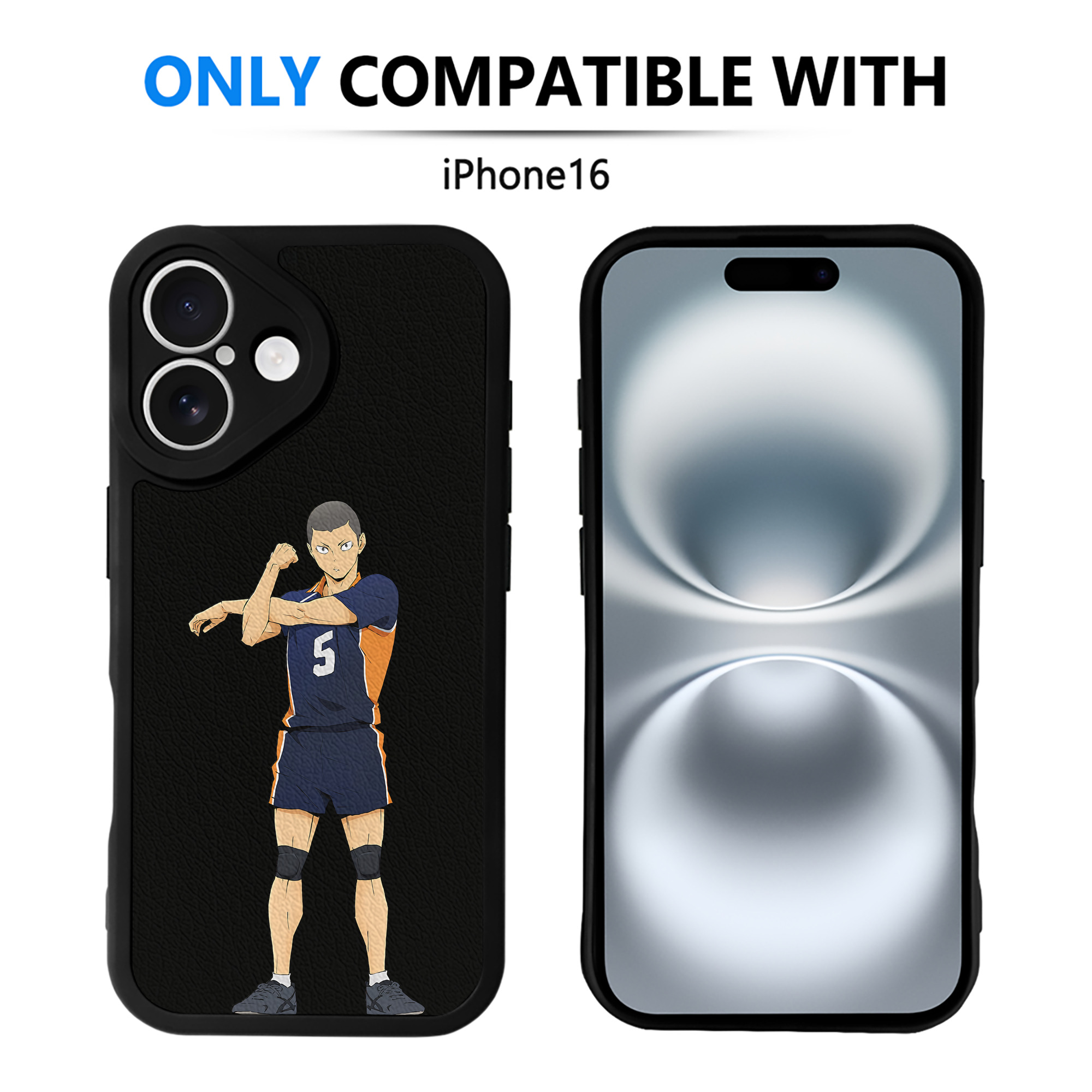 （画像用） ハイキュー!! Haikyu!! 【iPhone 16シリーズ対応】シリコンスマホケース（レザー調） 材質：シリコン